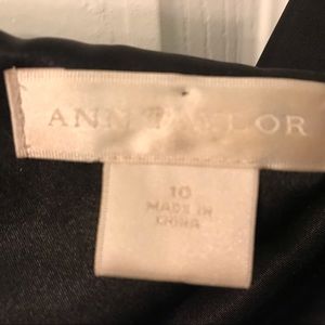 Ann Taylor black strapless satin long dress